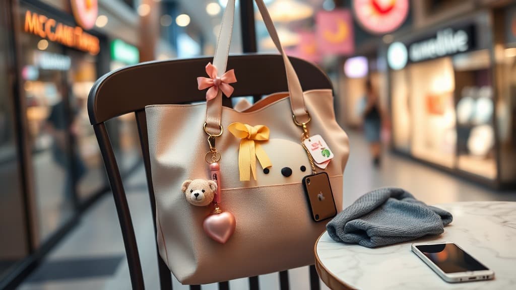 Bag charms dekat tote: cute personality ke kedai aksesori bergerak?