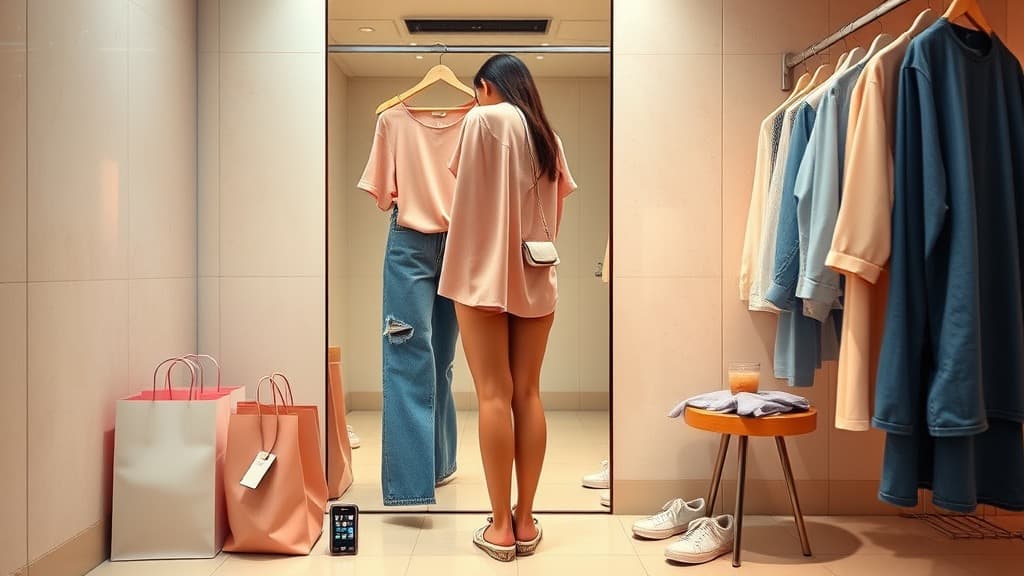 Fitting room lighting dekat mall: outfit audit ke self-esteem ambush?
