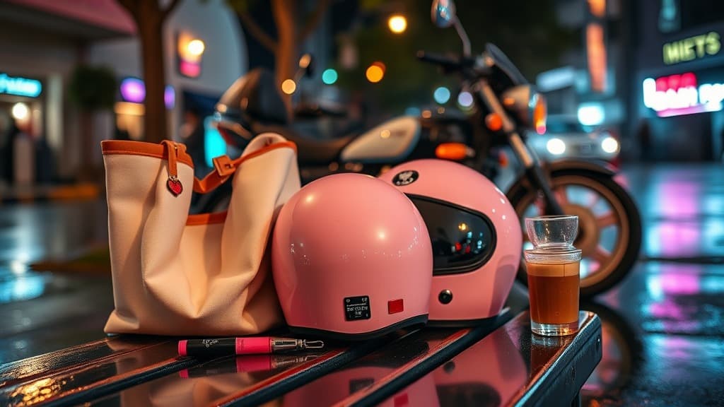 Motor date aesthetic: cute ke helmet hair survival mode?