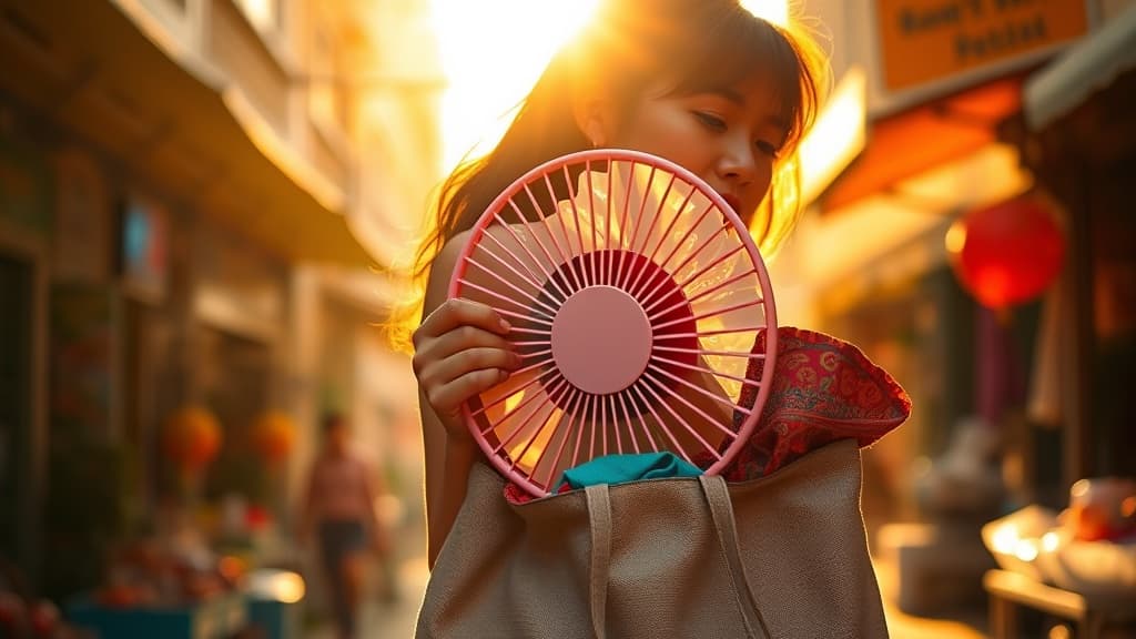 Portable fan dalam bag: cute gadget ke survival device?