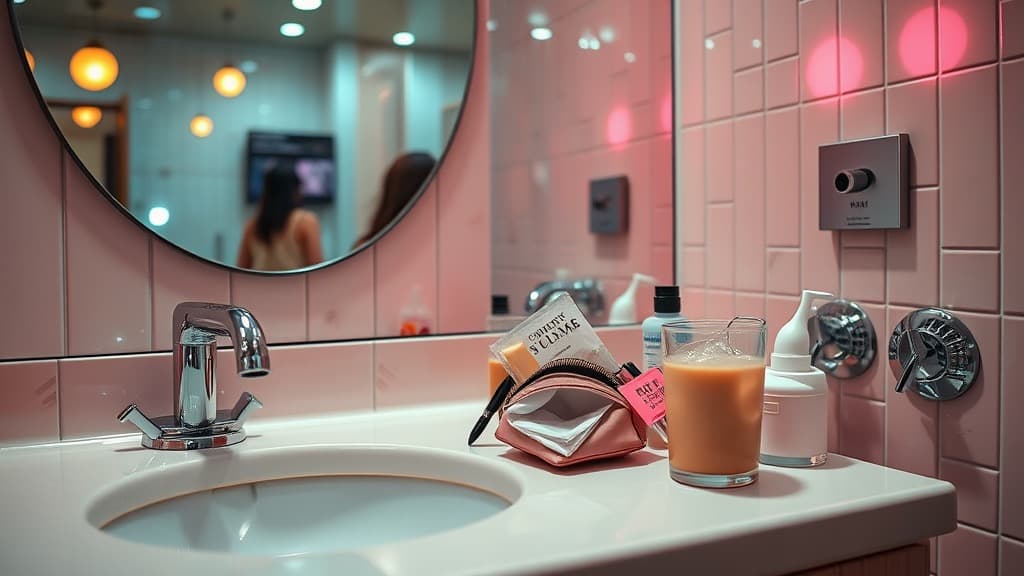 Public toilet touch-up: survival girl ke chaos depan cermin?